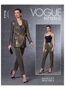 Vogue V1716 Sewing Pattern Misses' Blazer Pants Size B5 (8-10-12-14-16) UNCUT - Picture 1 of 3