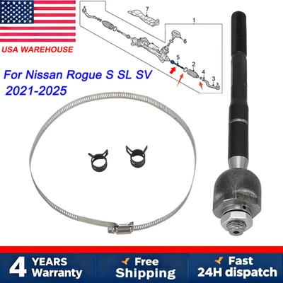 Front Inner Steering Tie Rod End Fit 2021-2025 Nissan Rogue S SL SV LEFT / RIGHT - Изображение 1 из 4
