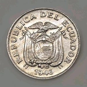 1946 Ecuador 5 Centavos Sharp Old World Coin KM 75b (stk122) - Picture 1 of 2