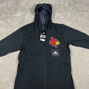 Adidas Herren Medium schwarz Langarm durchgehender Reißverschluss NCAA Basketball Club Hoodie neu mit Etikett - Bild 1 von 7