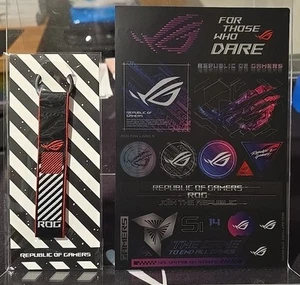 ASUS Rog Republic of Gamers Keychain and sticker sheet - For Those Who Dare  - Picture 1 of 5
