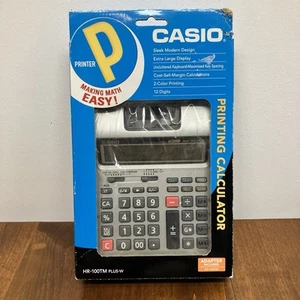 Casio HR-100TM PLUS W Desktop Calculator 2-COLOR PRINTING Extra Large Display - Picture 1 of 12