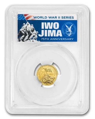 2020 Tuvalu 1/10 oz 9999 Gold Iwo Jima 75th Anniv MS-70 PCGS (FDI) - Imagem 1 de 4
