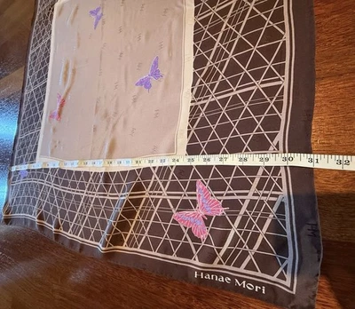 De Colección Hanae Mori Mariposa Mujeres Mariposa Marrón Bufanda Seda Hecha en Japón Foto 1 de 3