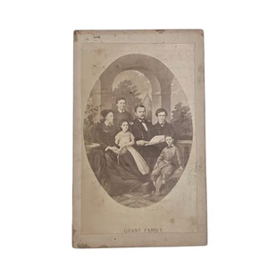 Antik 1800er CDV Foto Ulysses S. Grant Familie Bürgerkrieg Ära CDV - Bild 1 von 5