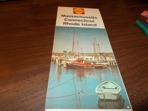 1963 Shell Massachusetts/Connecticut/Rhode Island Vintage Road Map - Picture 1 of 1