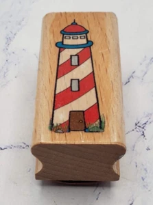 StampCraft Small Ocean Lighthouse Wood Mounted Rubber Stamp - Picture 1 of 7