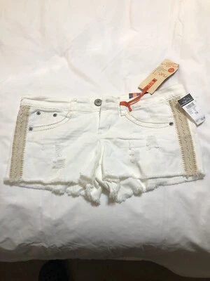 Pantalones Cortos Rue21 Para Mujer 7/8 Cortos Tiro Bajo Corte Regular Envejecido Blanco Denim Foto 1 de 4
