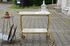 TRUE VINTAGE SERVIERWAGEN TEEWAGEN Messing 60er SERVING TROLLEY BRASS 60's