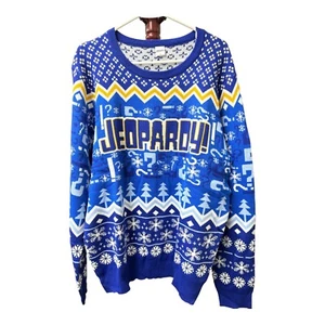 Blue Christmas Star Trek Sweater Size L- Free Shipping - Picture 1 of 4