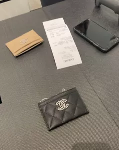 Chanel Caviar Quilted Crystal Card Holder Black - Picture 1 of 2