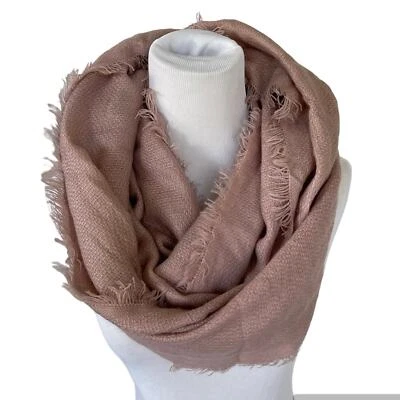 NWT Charlotte Russe Light Dusty Pink Fringe Infinity Scarf - Image 1 of 2