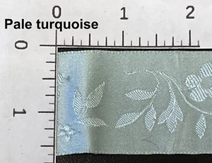 Nastro di seta floreale jacquard vintage dalla Francia. taglio 1 iarda - Foto 1 di 2