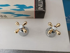 "FANTINI" 8/O COPPIA RUBINETTI PER BIDET "MEDITERRANEO" IN CROMO/ORO FLASB 24K - Foto 1 di 1