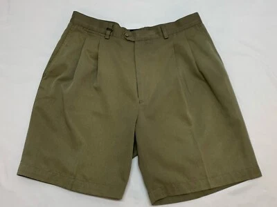 Pantalones Cortos De Colección Callaway Golf Tostado Caqui Doble Plisado Mezcla de Algodón 9” Usados en Excelente Condición Foto 1 de 4