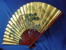 NEW Oriental Asian Painted Paper Wall Fan Bengal TIGER SIGNED 34" expands 54"