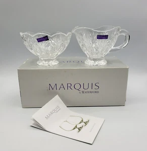 Waterford Marquis Lead Crystal  Canterbury Creamer and Sugar #40003060 NIB - Picture 1 of 11