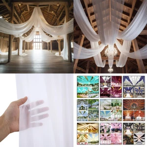 Wedding Event Ceiling Drapes Chiffon Roof Canopy Decor Arch Draping Fabric Craft - Picture 1 of 27