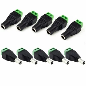 5 pcs 12V Male & Female 2.1x5.5mm DC Power Jack Plug Adapter Connector for CCTV - Picture 1 of 3