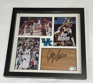ANTOINE WALKER SIGNED FRAMED 12X12 FLOORBOARD COLLAGE KENTUCKY WILDCATS BAS COA - Picture 1 of 1