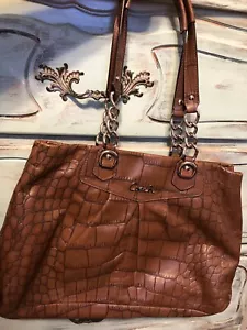 Coach Ashley Umhängetasche Kroko-Prägung – braun Leder Y2K Madison Tasche "Tha - Bild 1 von 12