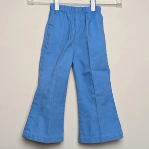 Vintage 70s HealthTex Flare Bell Bottom Kids Pants Blue Size 2T / 3T - Picture 1 of 9