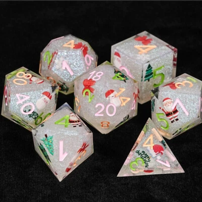 Resin Polyhedral 7-Die Dice Set for Table Games RPG Dice Gaming D&D Resin Dice  - Image 1 of 4