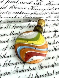 Vintage Miniature Glass Perfume Scent Bottle Flask Beautiful Swirl Design - Picture 1 of 21