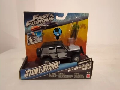 Fast & Furious 7 Stunt Stars TEJ + Jeep Wrangler Rubicon Hood Launch New Mattel - Image 1 of 4