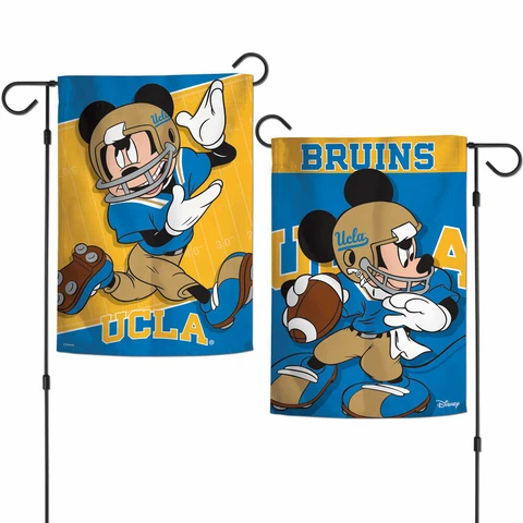 UCLA BRUINS MICKEY MOUSE 2 SIDED GARDEN FLAG 12"X18" YARD BANNER DISNEY Cover