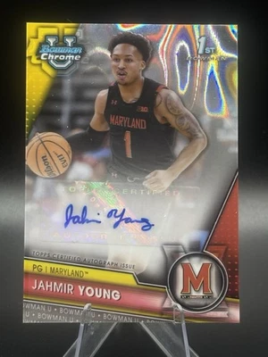 2023-24 Topps Bowman Chrome University Auto Jahmir Young #BCPa-JY Lava /199 - Image 1 of 2