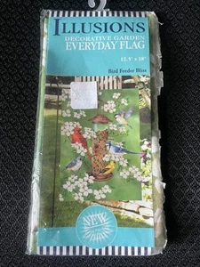 Illusions Bird Feeder Bliss Decorative Garden Everyday Flag 12.5x18 NIP Cardinal - Picture 1 of 1