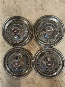 4- OEM 1970-1975 CHEVROLET Chevelle Impala Monte Carlo 15" Hubcaps **NEAR MINT** - Picture 1 of 10
