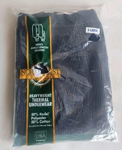 VTG NOS Northwest Territory One Men’s Ankle Length Drawer Long John’s XL Blue - Picture 1 of 3