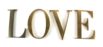 SET Lettere LOVE in Ottone Vintage da parete Retro-Illuminazione LED Insegna - Immagine 1 di 4