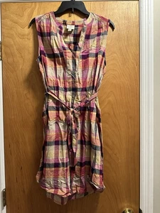 St John’s Bay JC Penny Red, Yellow And Blue Check Dress Size Large - Picture 1 of 3
