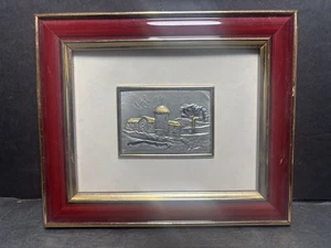 Vintage italienische Sterlingsilber Miniatur Relief Kunst Plakette 7,5"x6,5" - Bild 1 von 2