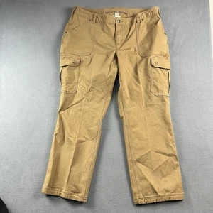 Duluth Trading Pantaloni Donna 18WX31 Marrone Curvesetter Flex Fire Hose Cargo - Foto 1 di 12