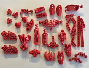 Lego Bionicle Assorted Red Parts Lot A - Connectors / Ball Joint  / Torso / Legs - Picture 1 of 3