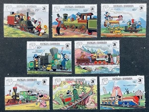 ANTIGUA & BARBUDA DISNEY LOCOMOTIVE STAMPS MNH 1989 TRAIN PEPPERSASS ATLANTIC 1 - Picture 1 of 1