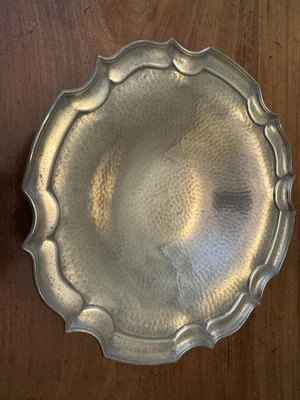 Antique Pewter James Dixon & sons Cornish Pewter Dish Compote hammer finish  - Image 1 of 4