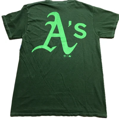 Authentic Mens '47 Oakland Athletics A's Logo Shirt Adult Size Med Vtg Tubular - Image 1 of 4