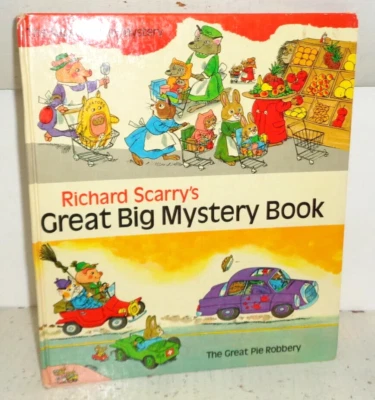 1969 Richard Scarry's Great Big Mystery Book Oversized HC Book 12 x 10 1/2 inch Foto 1 de 4