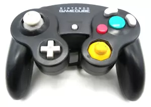 Controlador con cable original OEM negro Nintendo Gamecube DOL003 6 pies de longitud de cable - Imagen 1 de 2