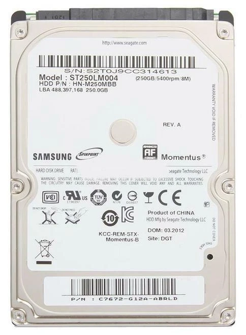 HN-M250MBB ST250LM004 Samsung SpinPoint M8 250GB 5400 RPM SATA 2.5" - Image 1 of 1