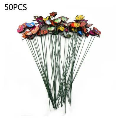 Butterfly Metal Stake Patio Lawn Yard Art Flower Pot Garden Decor 50Pcs - Image 1 of 4