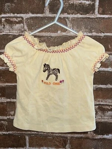 Neu mit Etikett Gymboree Mädchen 6-12 Monate Savanne Sonnenuntergang Zebra T-Shirt Wild One  - Bild 1 von 2