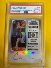 DA20815  2022-23 Panini Contenders Premium #106 Christian Braun RC AUTO PSA 10
