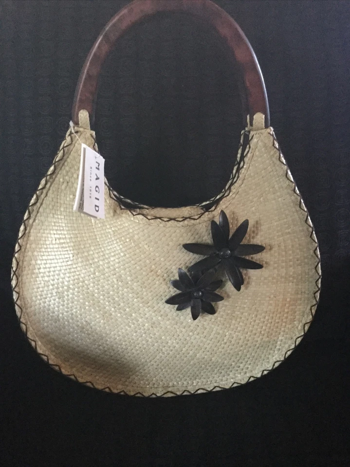 Bolso de paja italiano Magid nuevo con etiquetas Foto 1 de 1