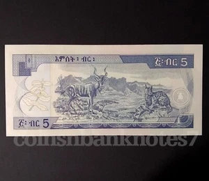 2006(1998) Ethiopia 5 Birr Banknote P47 Uncirculated / Antelope - Picture 1 of 3